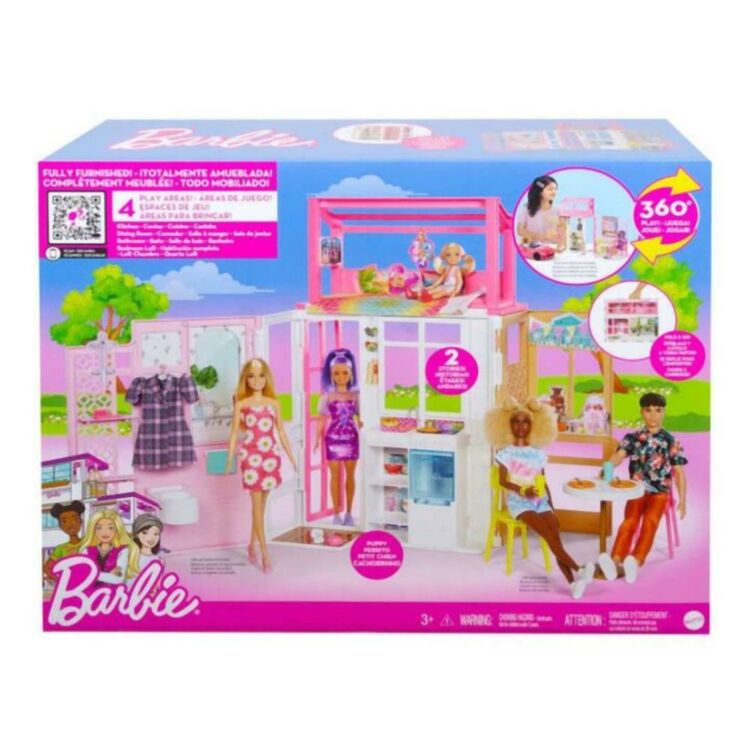 Product Mattel Barbie House (Kitchen, Dining Room, Bathroom  Bedroom Loft) (HCD47) image