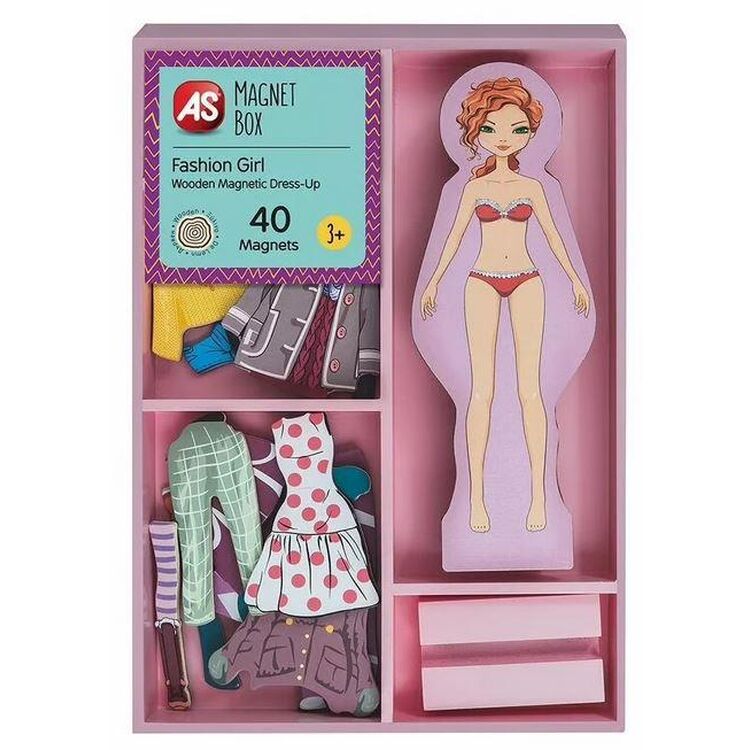 Product AS Magnet Box: Fashion Girl - Wooden Magnetic Dress-Up (1029-64053) image