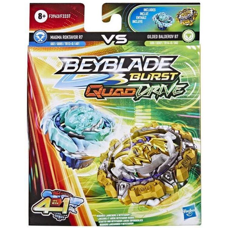 Product Hasbro Beyblade Burst: Quad Drive 4 in 1 - Magma Roktavor R7 VS Gilded Balderov B7 (F3963) image