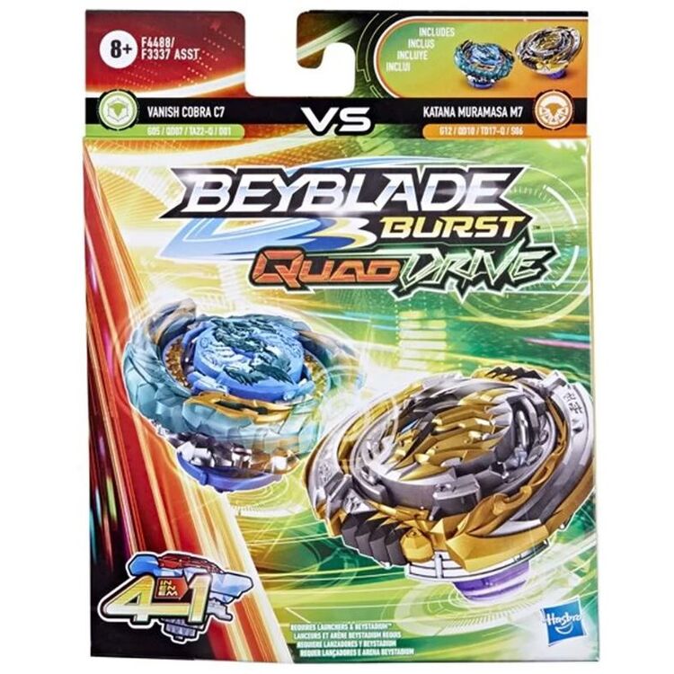 Product Hasbro Beyblade Burst: Quad Drive 4 in 1 - Vanish Cobra C7 VS Katana Muramasa M7 (F4488) image
