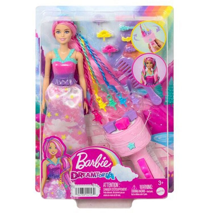 Product Mattel Barbie: Dreamtopia - Fantasy Hair with Braid and Twist Styling Rainbow Extensions (HNJ06) image