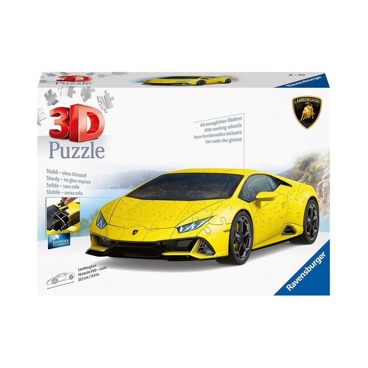 Product Παζλ Ravensburger 3D Puzzle: Lamborghini Huracan (Yellow) (108pcs) (11562) image