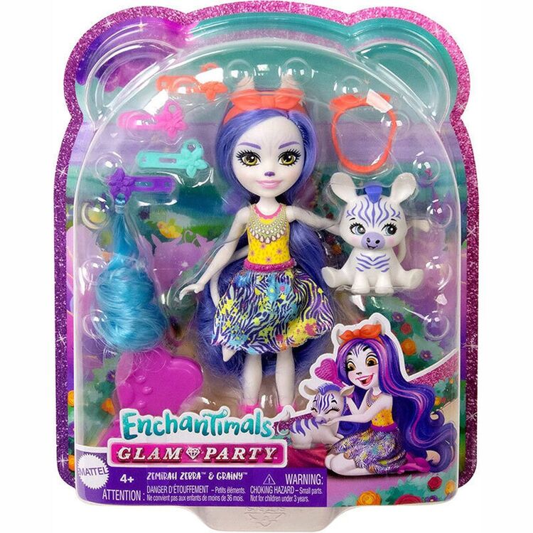 Product Mattel Enchantimals Glam Party - Zemirah Zebra  Grainy (HNV28) image