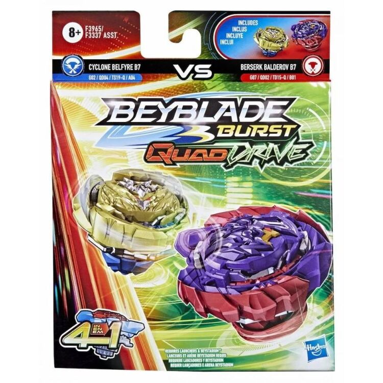 Product Hasbro Beyblade Burst: Quad Drive 4 in 1 - Cyclone Belfyre B7 VS Berserk Balderov B7 (F3965) image