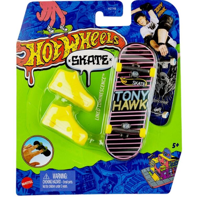 Product Mattel Hot Wheels Skate Fingerboard and Shoes: Tony Hawk - Lined Luminescence (HNG33) image