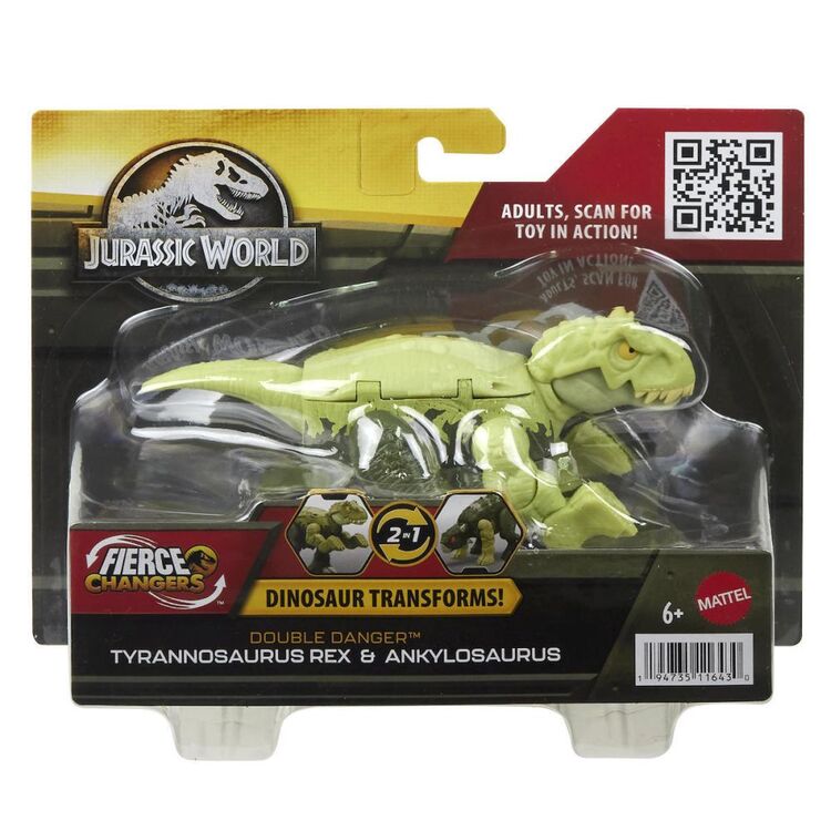 Product Mattel Jurassic World: Fierce Changers Double Danger - Tyrannosaurus Rex  Ankylosaurus (HLP08) image