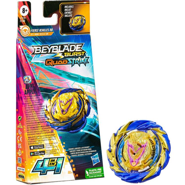 Product Hasbro Beyblade Burst: Quad Strike - Fierce Achilles A8 Single Pack (F7777) image