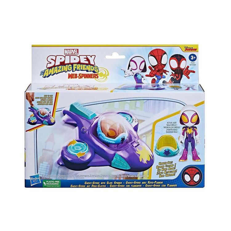 Product Hasbro Marvel: Spidey and his Amazing Friends - Web-Spinners - Ghost Spider with Glide Spinner Vehicle (F7254) image