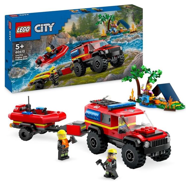 Product LEGO® City: Πυροσβεστικό Όχημα 4x4 με Φουσκωτό Διάσωσης (60412) image