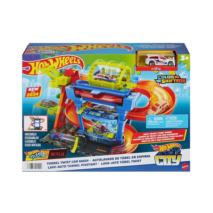 Product Mattel Hot Wheels® City: Color Shifters - Tunnel Twist Car Wash Playset (HTN80) image