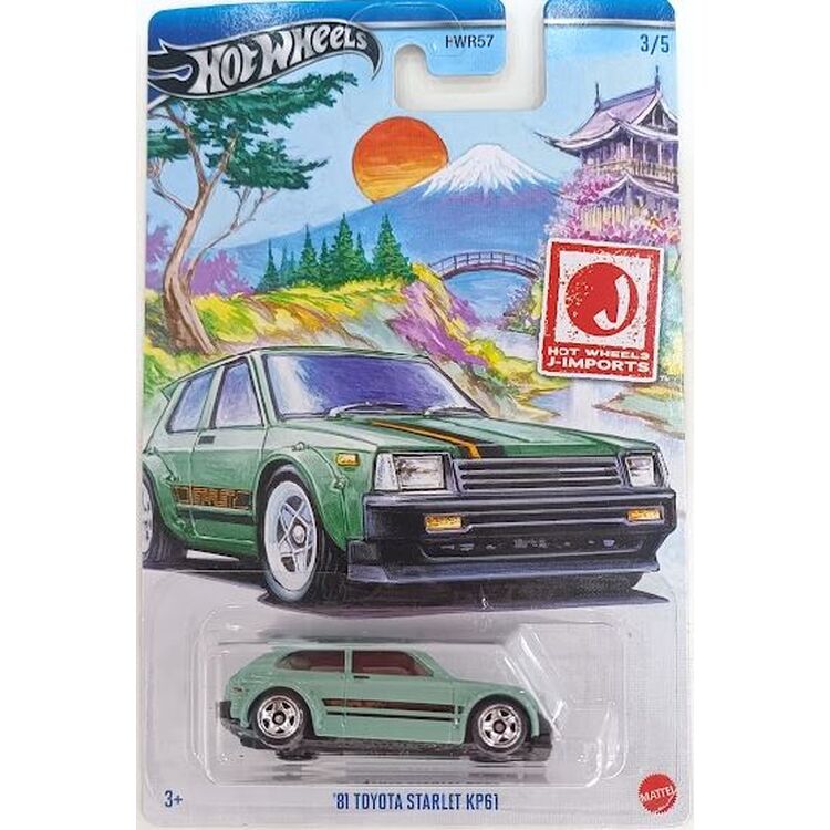 Product Mattel Hot Wheels® J-Imports Series - 81 Toyota Starlet KP61 Vehicle (HRT02) image