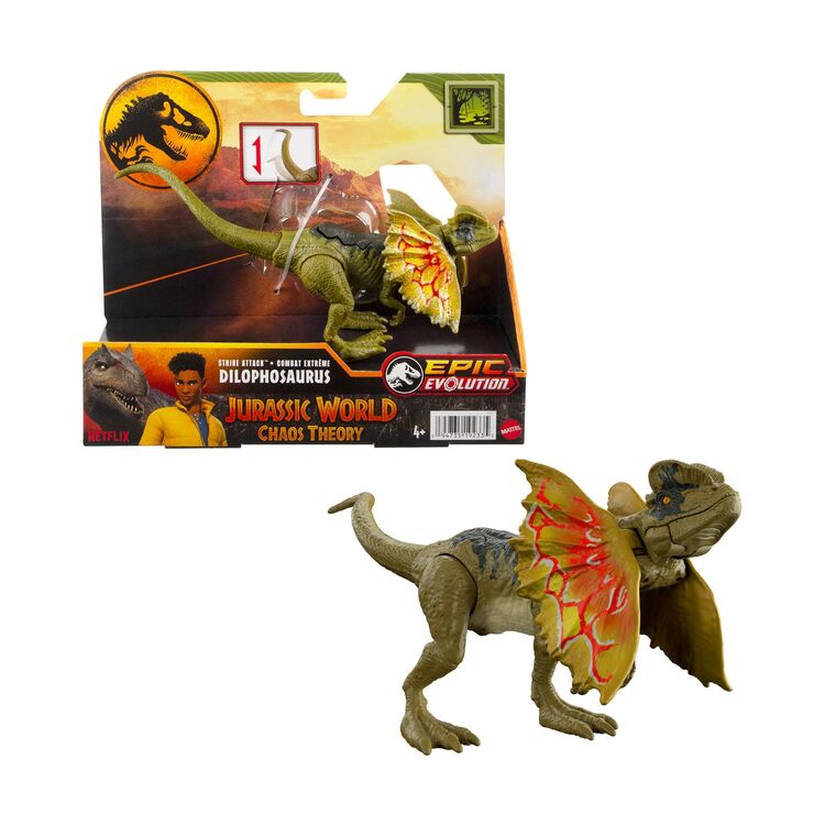 Product Mattel Jurassic World Epic Evolution: Chaos Theory Strike Attack - Dilophosaurus Action Figure (HTK65) image