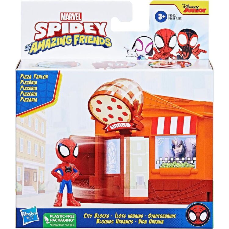 Product Hasbro Disney Junior Marvel: Spidey and His Amazing Friends - City Blocks Pizza Parlor Playset (F8360) image