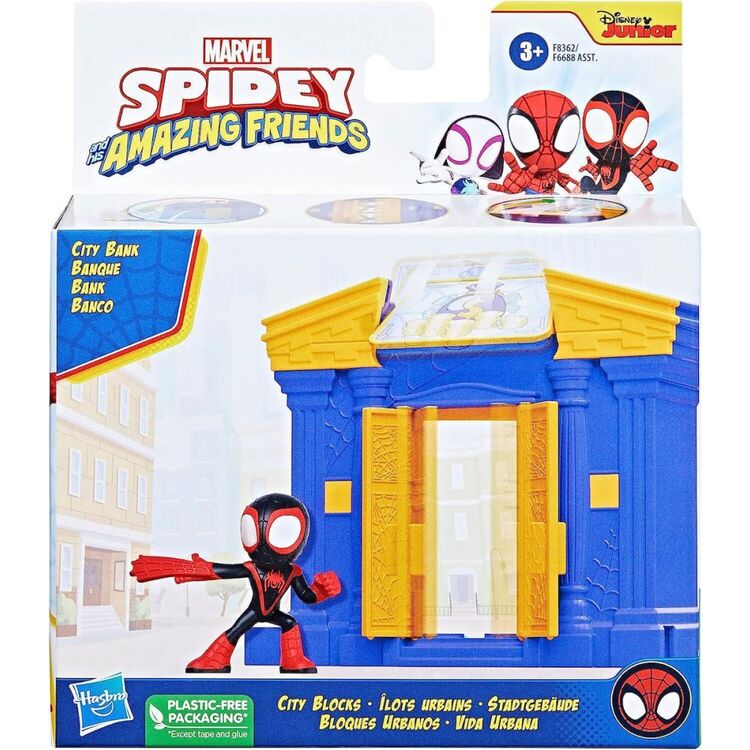 Product Hasbro Disney Junior Marvel: Spidey and His Amazing Friends - City Blocks City Bank Playset (F8362) image