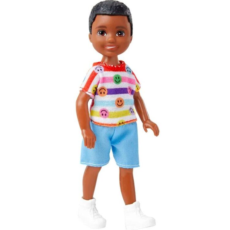 Product Mattel Barbie Club Chelsea Mini Doll - Small Dark Skin Boy Doll Wearing Removable Romper  Shoes with Brown Hair (HNY58) image