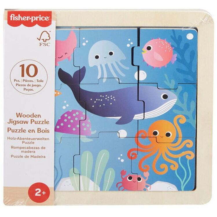 Product Παζλ Fisher-Price: Wooden Jigsaw Puzzle - Sea (HXV17) image