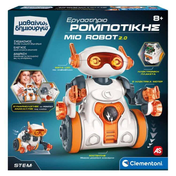 Product AS Clementoni: Μαθαίνω Και Δημιουργώ Robotics Εκπαιδευτικό Παιχνίδι Εργαστήριο Ρομποτικής Mio Robot 2.0 (1026-63436) image