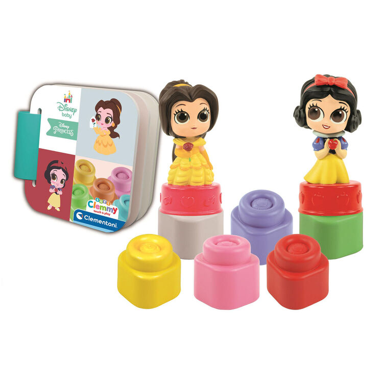 Product AS Baby Clementoni Disney Princess: Soft Clemmy Touch & Play - Snow White and Belle Playset Building Blocks (1033-17843) image