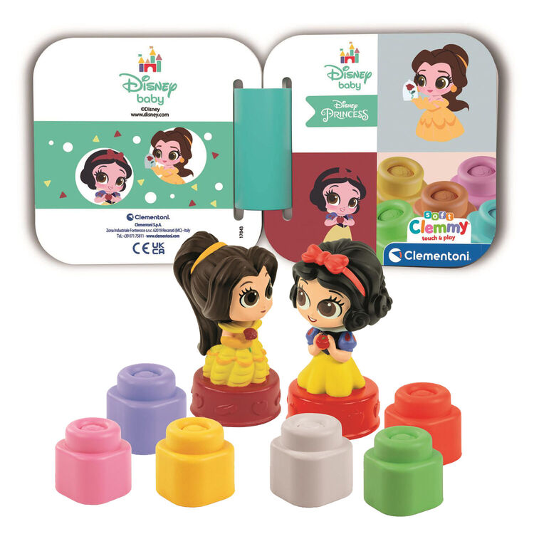 Product AS Baby Clementoni Disney Princess: Soft Clemmy Touch & Play - Snow White and Belle Playset Building Blocks (1033-17843) image