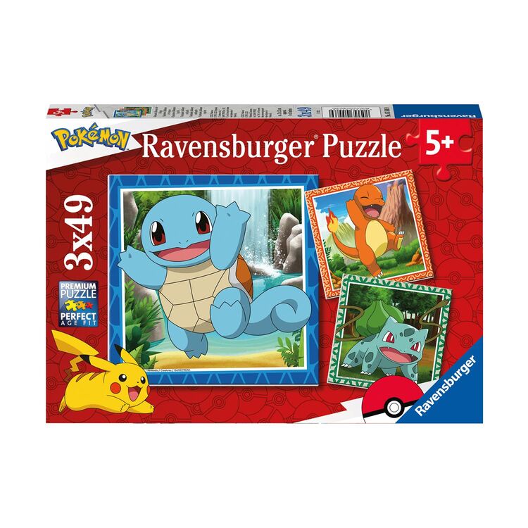 Product Παζλ Ravensburger Puzzle: Pokemon - Charmander, Bulbasaur and Squirtle (3x49pcs) (5586) image