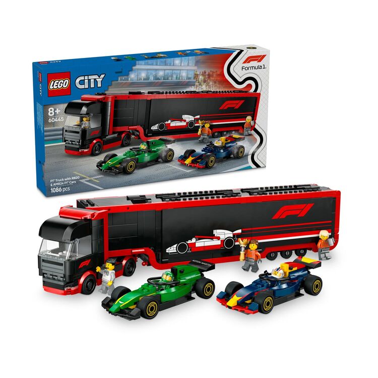 Product LEGO® City: Φορτηγό F1® με Αυτοκίνητα RB20 & AMR24 F1® (60445) image