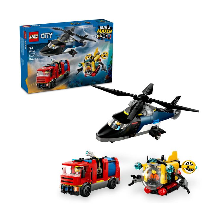 Product LEGO® City: Helicopter, Fire Truck & Submarine Remix (60462) image