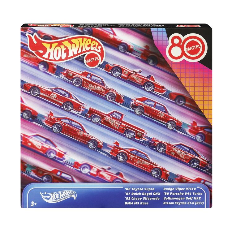 Product Mattel Hot Wheels: Silver Series Mattel 80 Years Anniversary - Set of 8 Vehicles (JGK09) image