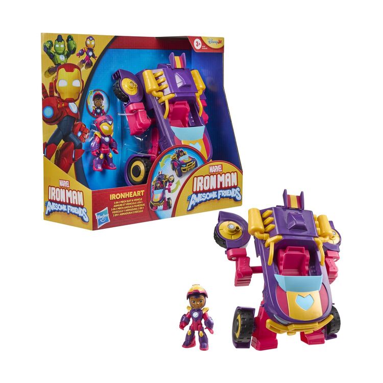 Product Φιγούρα Δράσης Hasbro Disney Jr. Marvel: Iron Man And His Awesome Friends - Ironheart 2 in1 Mech Suit &amp; Vehicle (G1476) * image