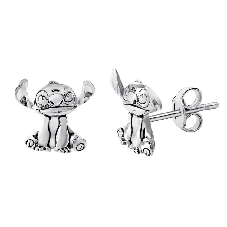 Product Disney Stitch Silver 1 Pair of Studs Earrings - Silver Plated Brass image
