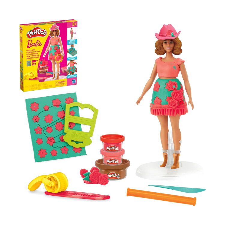 Product Πλαστελίνη Hasbro Play-Doh: Fashion - Barbie Designer Dolls Florals And Fringe (G1360) image