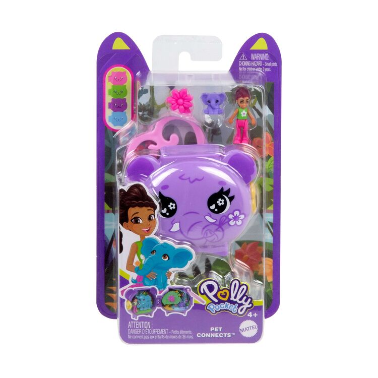 Product Μινιατούρα Mattel Polly Pocket Mini: Pet Connects - Elephant Compact Playset (JCB19) image