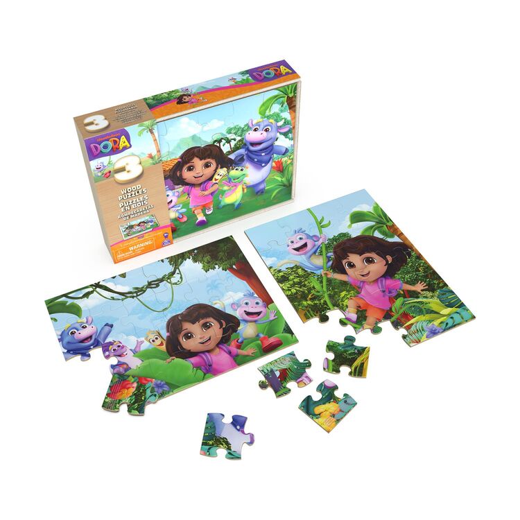 Product Παζλ Spin Master Dora: Board Games - 3 Wood Puzzles (6071059) image