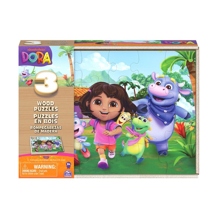 Product Παζλ Spin Master Dora: Board Games - 3 Wood Puzzles (6071059) image