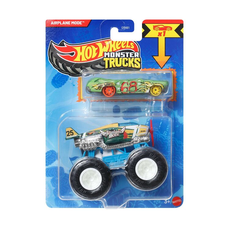Product Mattel Hot Wheels: Monster Trucks - Airplane Mode 2 Pack Vehicles (JJT53) image