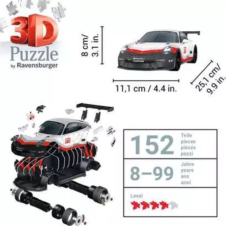 Product Παζλ Ravensburger 3D Puzzle: Porsche 911 GT3 Cup (108 pcs) (11557) image