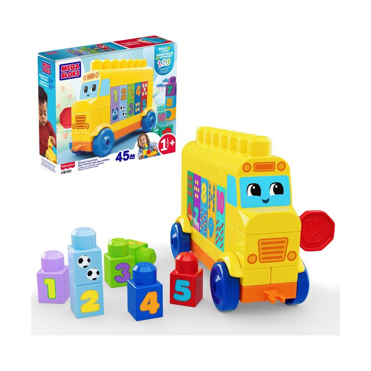 Product Τουβλάκια Fisher-Price Mega Bloks: Build & Learn - Build & Count Bus (JKG34) image