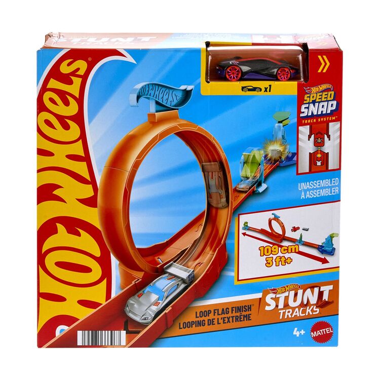 Product Πίστα Mattel Hot Wheels Speed Snap: Stunt Tracks - Loop Flag Finish Playset (JHK77) image
