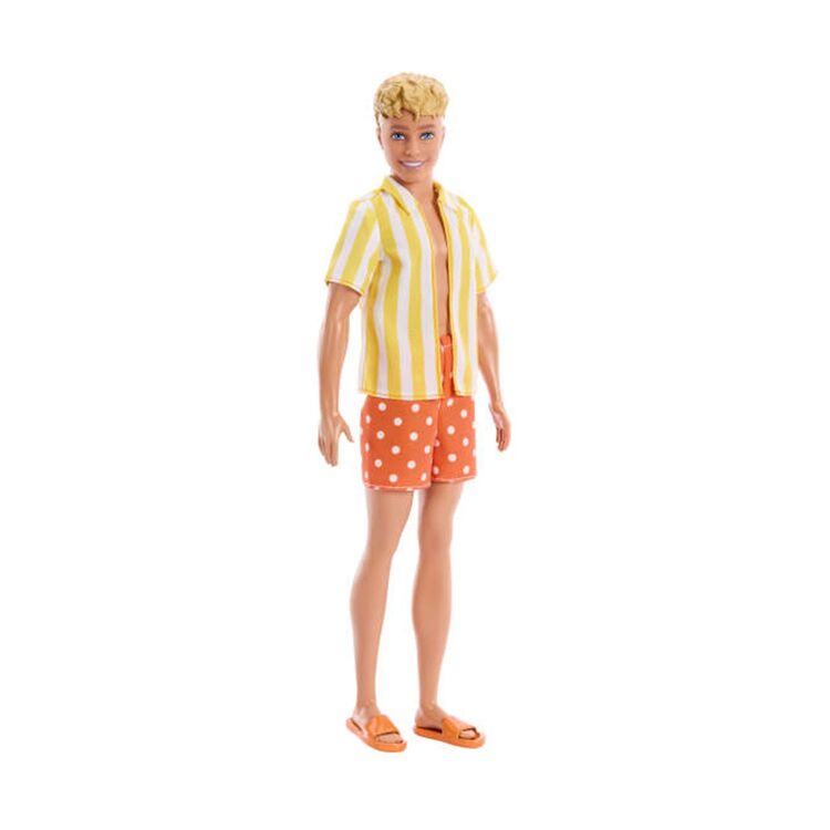 Product Κούκλα Mattel Barbie: Style - Ken Fashionistas Doll with Blond Hair, Yellow Polka-Dot Board Shorts with Yellow &amp; White Striped Shirt #252 (JJN66) image