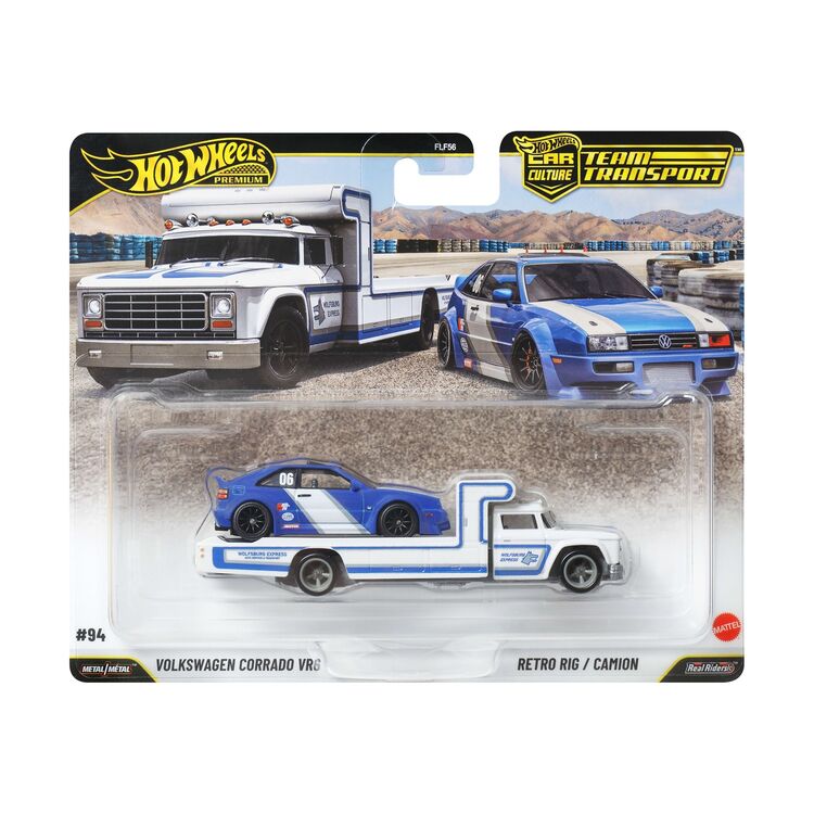 Product Mattel Hot Wheels Premium: Car Culture Team Transport - Volkswagen Corrado VR6 &amp; Retro Rig / Camion Vehicles (JHX95) image