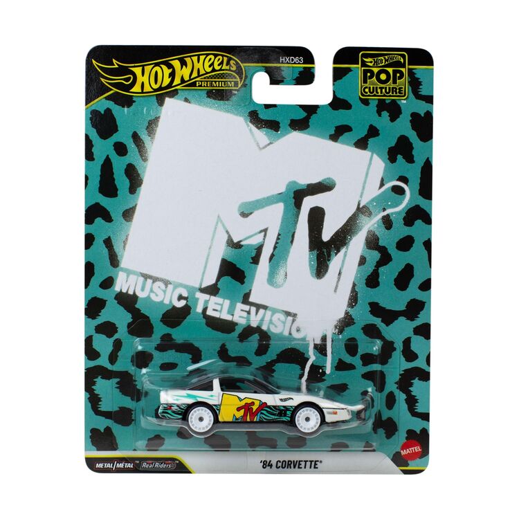 Product Mattel Hot Wheels Premium Cars: Pop Culture Music Television – '84 Corvette Vehicle (JHW93) image