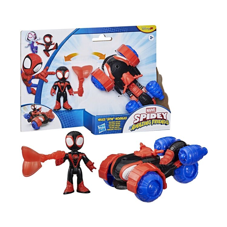 Product Φιγούρα Δράσης Hasbro Disney Jr Marvel: Spidey And His Amazing Friends - Miles 'Spin' Morales Techno Racer Vehicle (G2460) image