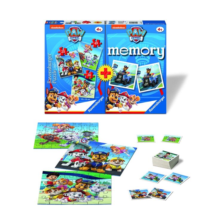 Product Επιτραπέζιο Παιχνίδι Ravensburger Memory + 3 Puzzle: Paw Patrol (20823) image