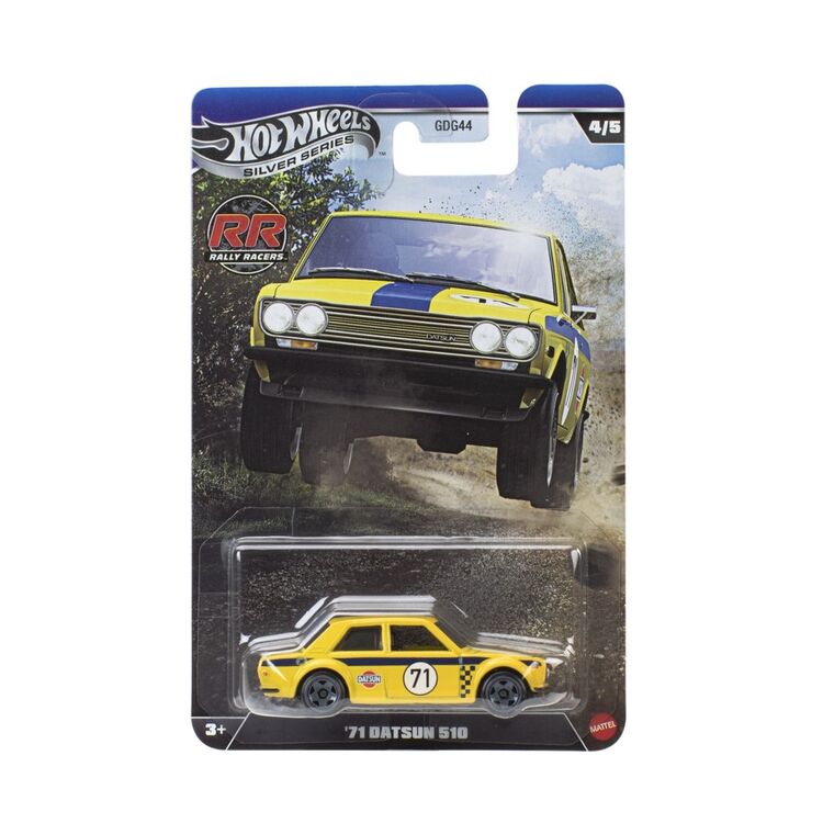 Product Mattel Hot Wheels Silver Series: Rally Racers - '71 Datsun 510 Vehicle (JKX64) image