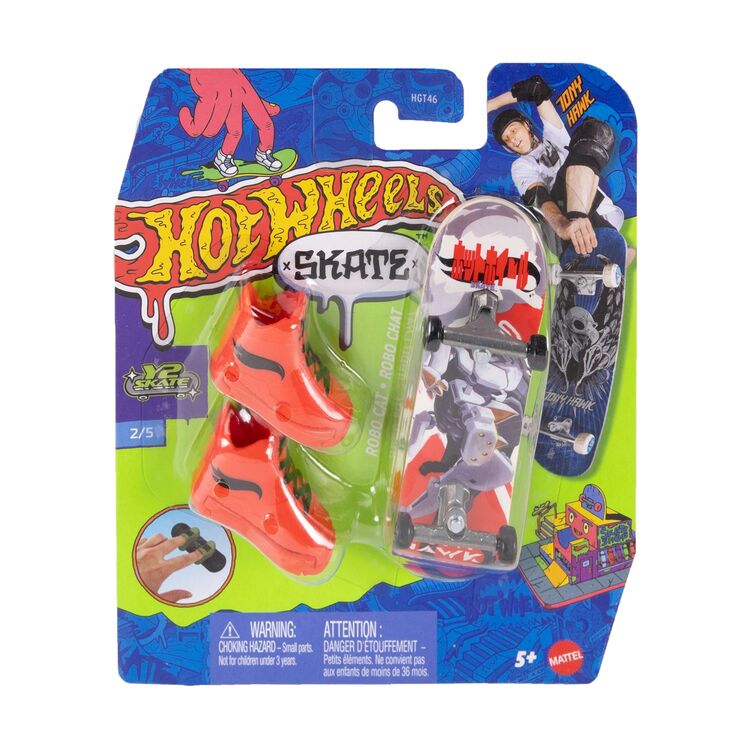 Product Mattel Hot Wheels Skate Fingerboard and Shoes: Tony Hawk - Robo Cat (JJN06)  1τμχ Τυχαία Επιλογή image