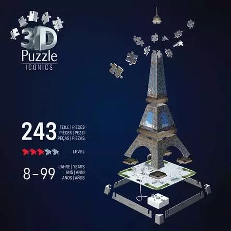 Product Παζλ Ravensburger 3D Puzzle: 3D Iconics - Eiffel Tower Night Edition (216pcs) image