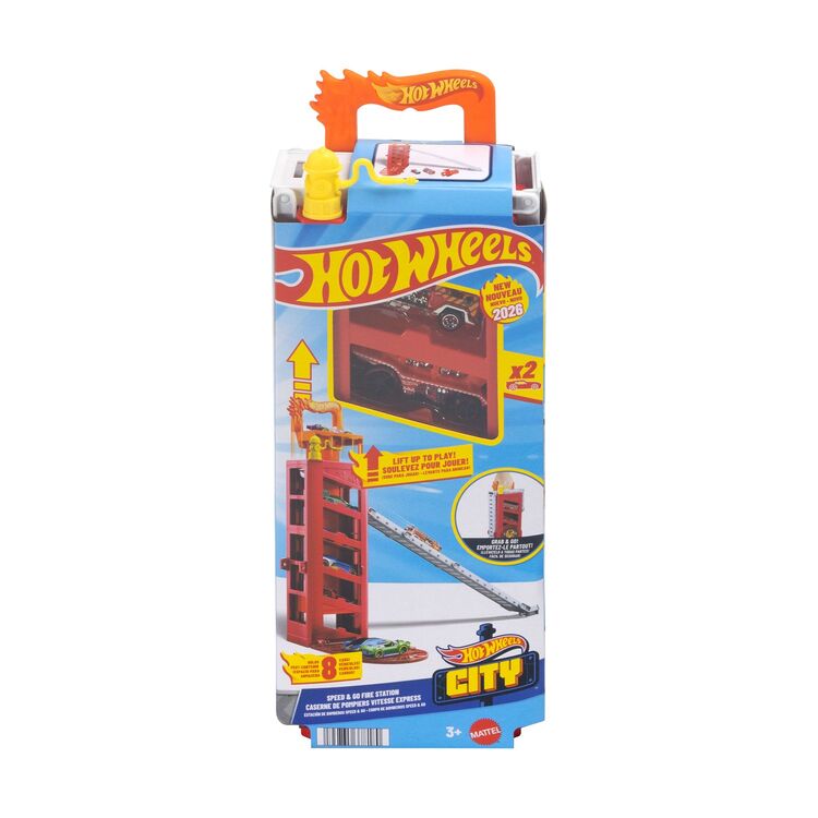 Product Mattel Hotwheels: City - Mini Garage Tracks - Speed &amp; Go Fire Station (JMJ54) image