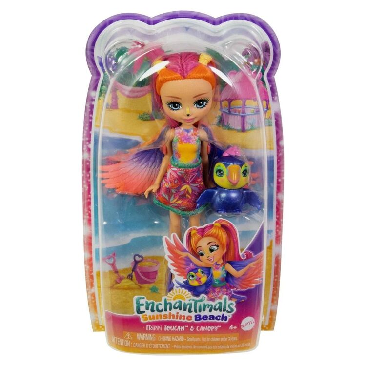 Product Mattel Enchantimals Sunshine Beach - Trippi Toucan and Canopy Doll with Pet (HRX83) image