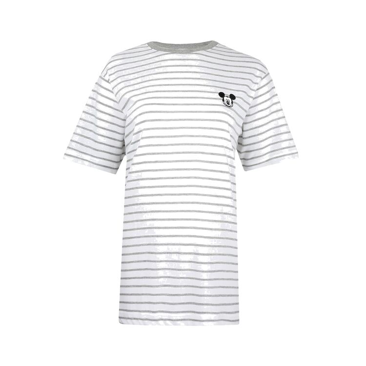 Product Disney Mickey Face White Grey Ladies T-Shirt image