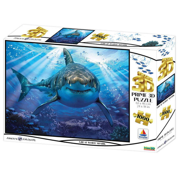 Product Puzzle 16001 3D 1000 Howard Robinson - Great White Shark 1000 Pieces image