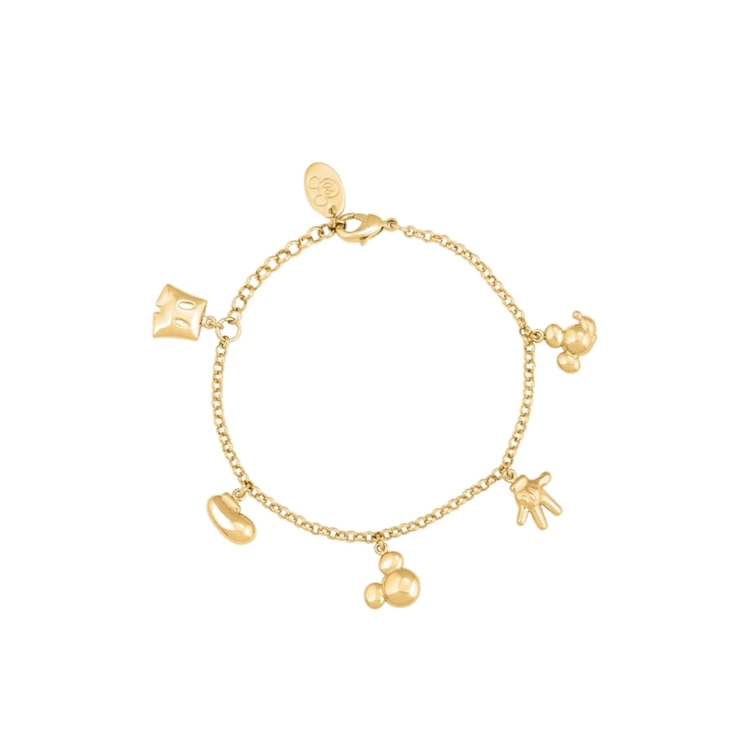 Product Disney Couture Mickey Mouse 90Years Gold Plated Icon Charm Bracelet image